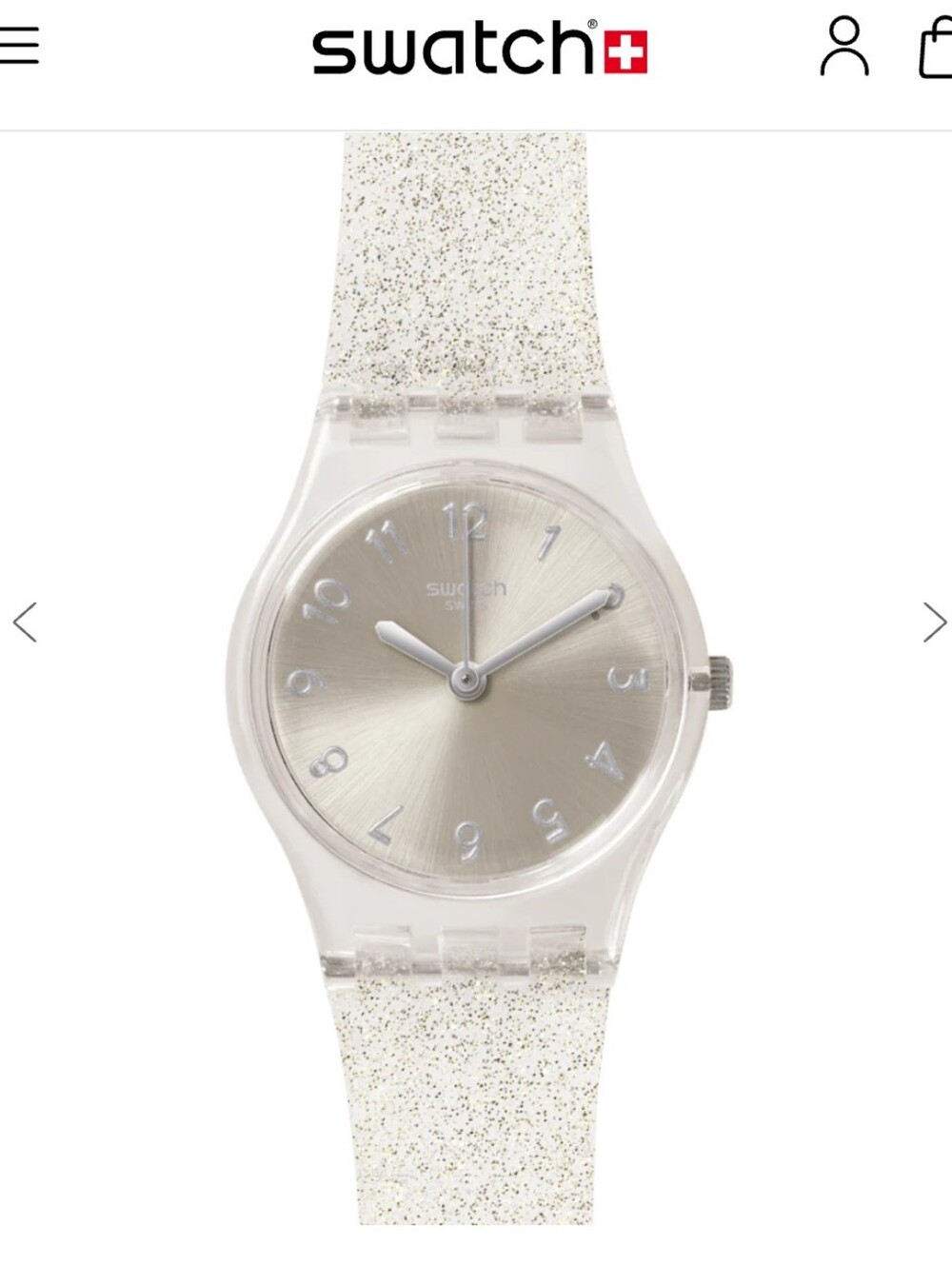 Pre Loved Swatch Silver Dial Glitter Strap Watch
